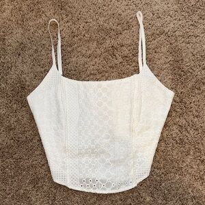 White Eyelet Spaghetti-Strap Camisole Top